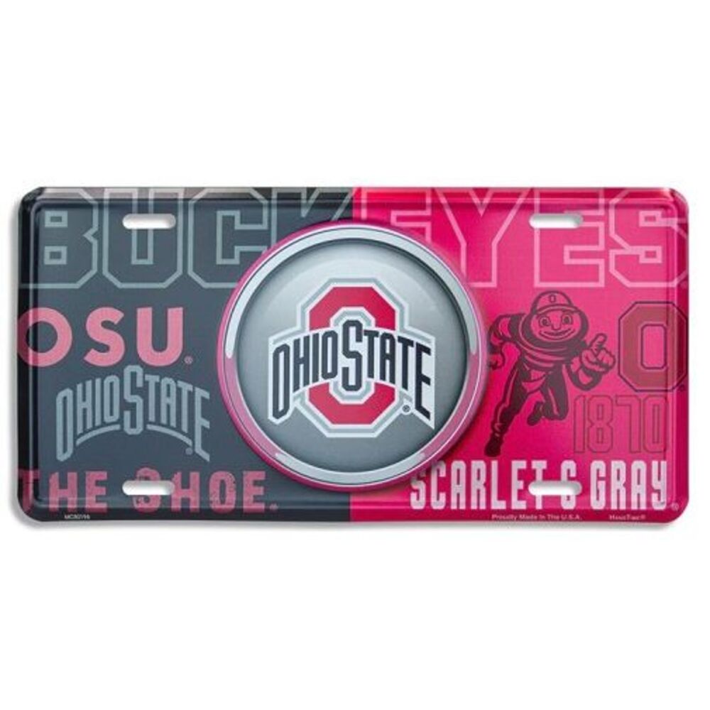 Ohio State Buckeyes NCAA Bullseye License Plate
